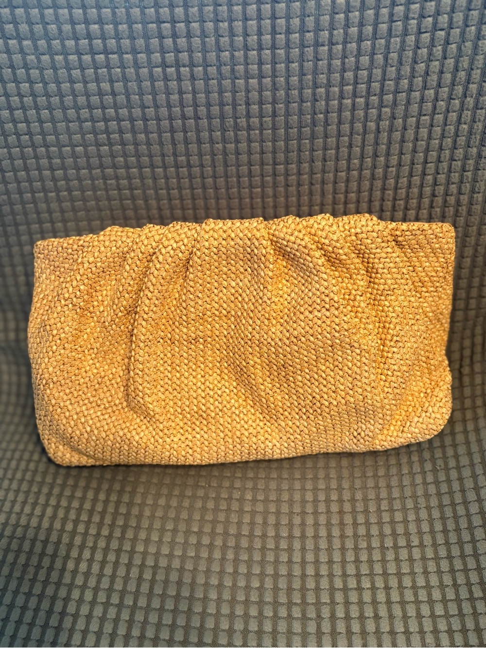 Steve Madden Woven Straw clutch in Mustard Yellow
